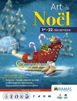 Samedi 18 décembre avenue Charles-de-Gaulle, Miramas. 10h-12h, 14h-18h • Ateliers créatifs et réalisation de suspensions décoratives avec l’association L’Aguio Lou Fieu. • Parade HB Art – 17h30 sur l’avenue Charles de Gaulle Le traîneau du Père Noël et les chars des lutins farceurs feront leur show avec leurs mascottes bonhomme de neige, échassiers, pantins et chanteuses. Suivie d’une distribution de marrons grillés et de chocolat chauds offerts par la municipalité sur la place Jourdan • Mountado vers Nouvé (montée de Noël) – 18h30 place Castagne à Miramas-le-vieux Défilé provençal avec ânes et chevaux, chants et visite de la crèche de Notre-Dame de Beauvezer.