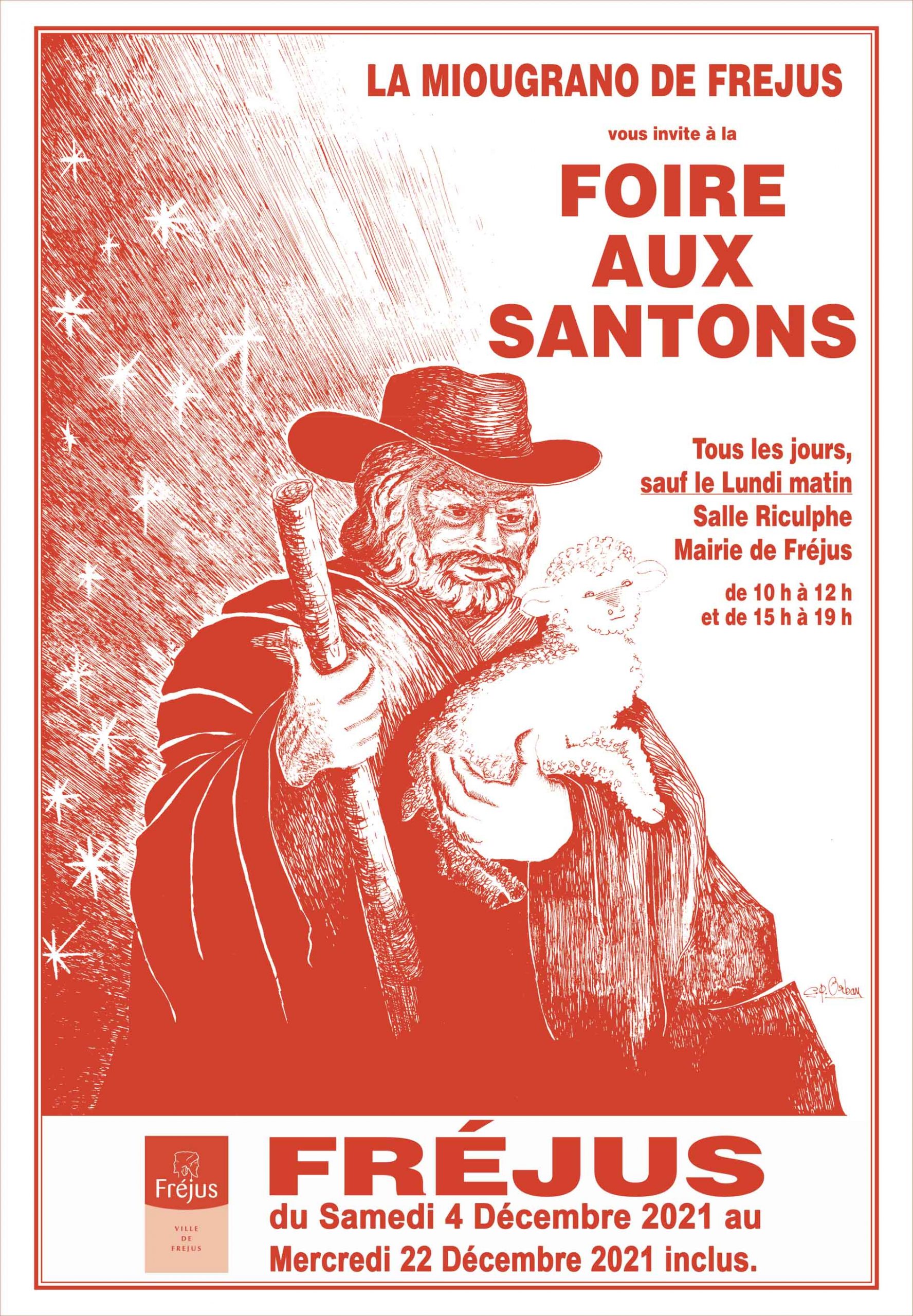 Les amoureux de Noël se réjouissent des illuminations dans les rues. Les amoureux du véritable Noël provençal se réjouissent d’ores et déjà de la traditionnelle foire aux santons de Fréjus. Organisée par l’ensemble folklorique Miougrano de Fréjus, la 34ème foire aux santons aura lieu du 4 au 22 décembre 2021 à la salle Riculphe et accueillera 17 santonniers venus de toute la Provence. Ces santonniers proposeront au public autant de petits santons d’argile pour les crèches provençales que de grands santons habillés fabriqués et peints à la main comme le veut la tradition. Outre les santonniers, la foire laissera place aux stands vendant des nougats, des pâtes de fruits et bien d’autres mets composant les fameux treize desserts du réveillon. Animations musicales, grands santons animés, vin chaud et membres de la Miougrano en tenue provençale seront aussi au rendez-vous.