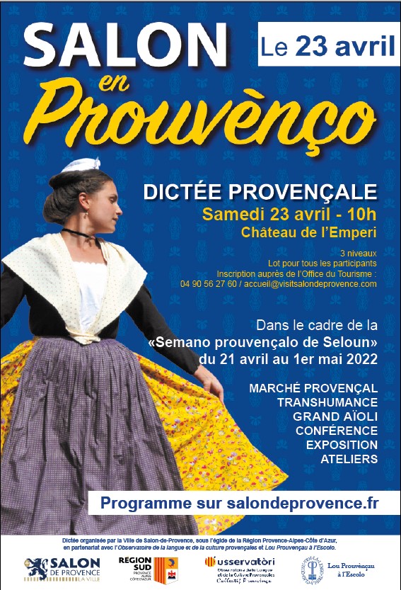 Dictée provençale Salon de Provence 2022 affiche