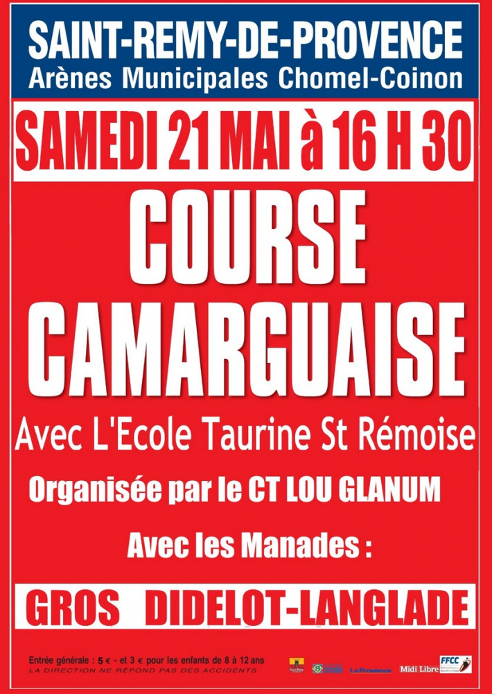 Course camarguaise école taurine de Saint-Rémy 21 mai 2022