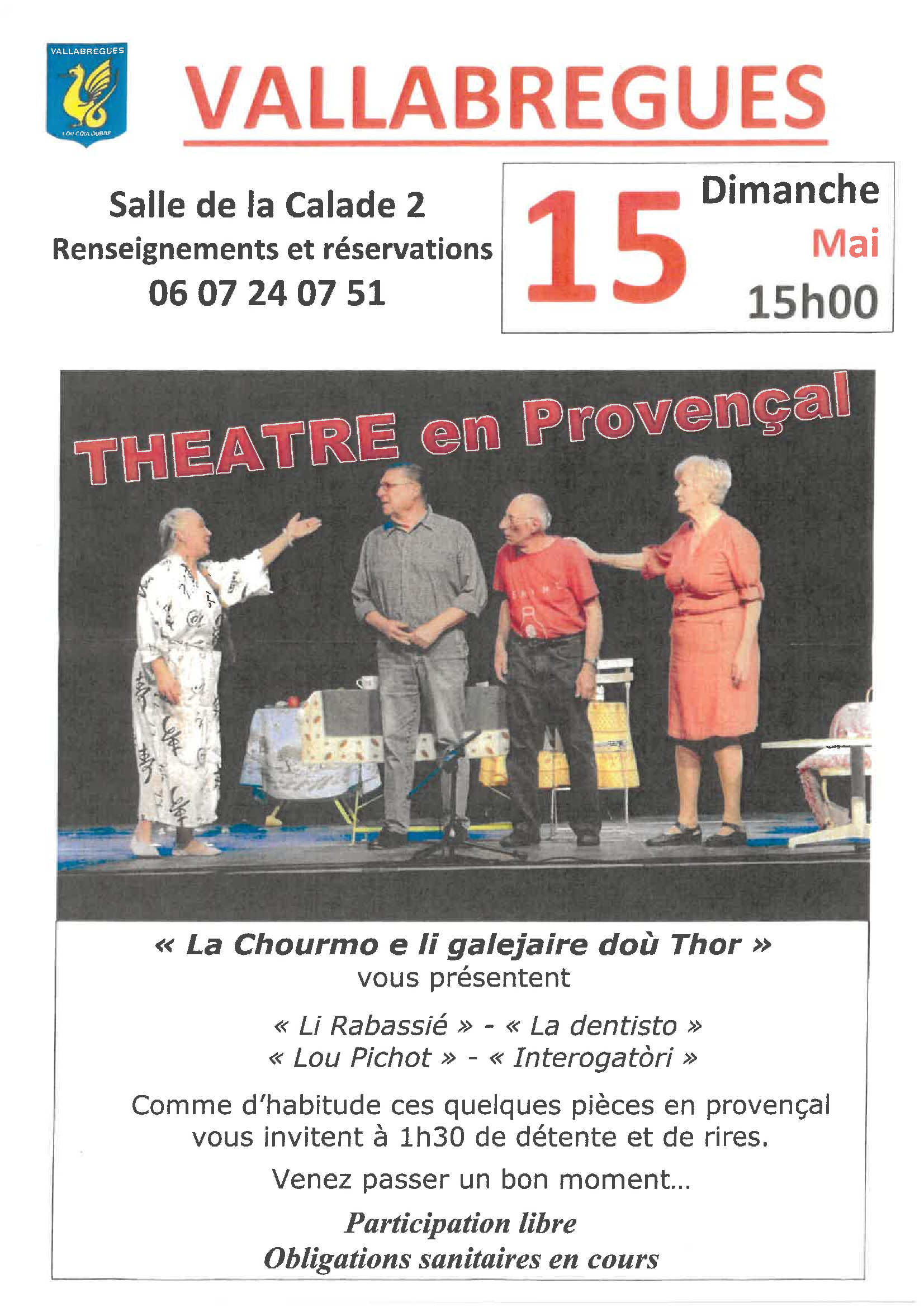 Théâtre en provençal à Vallabrègues 15 mai 2022