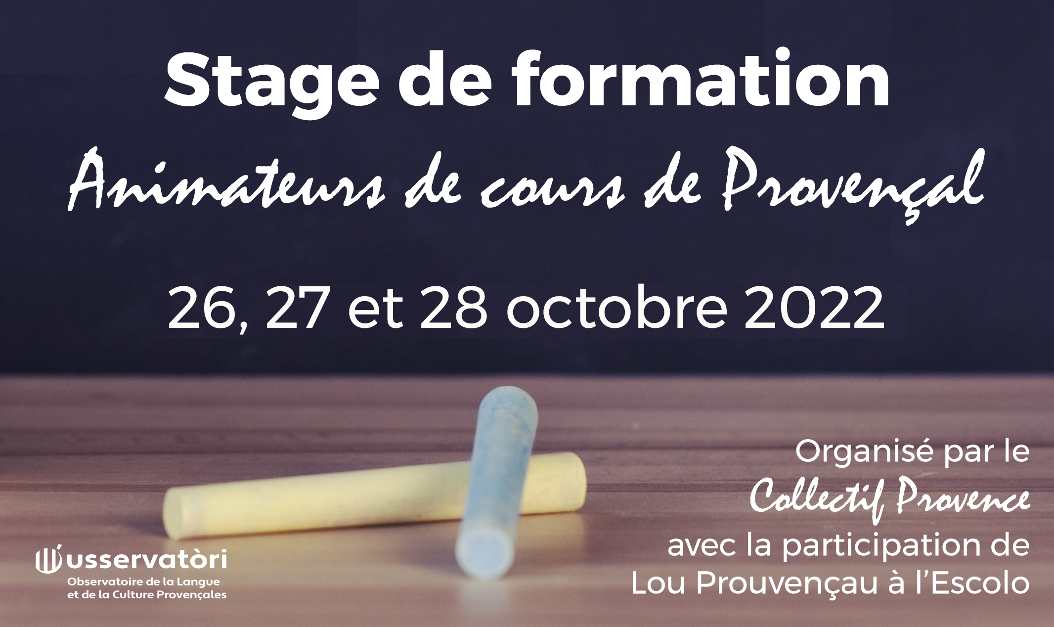 Stage de formation langue provençale 2022 Observatoire de la langue et de la culture provençales