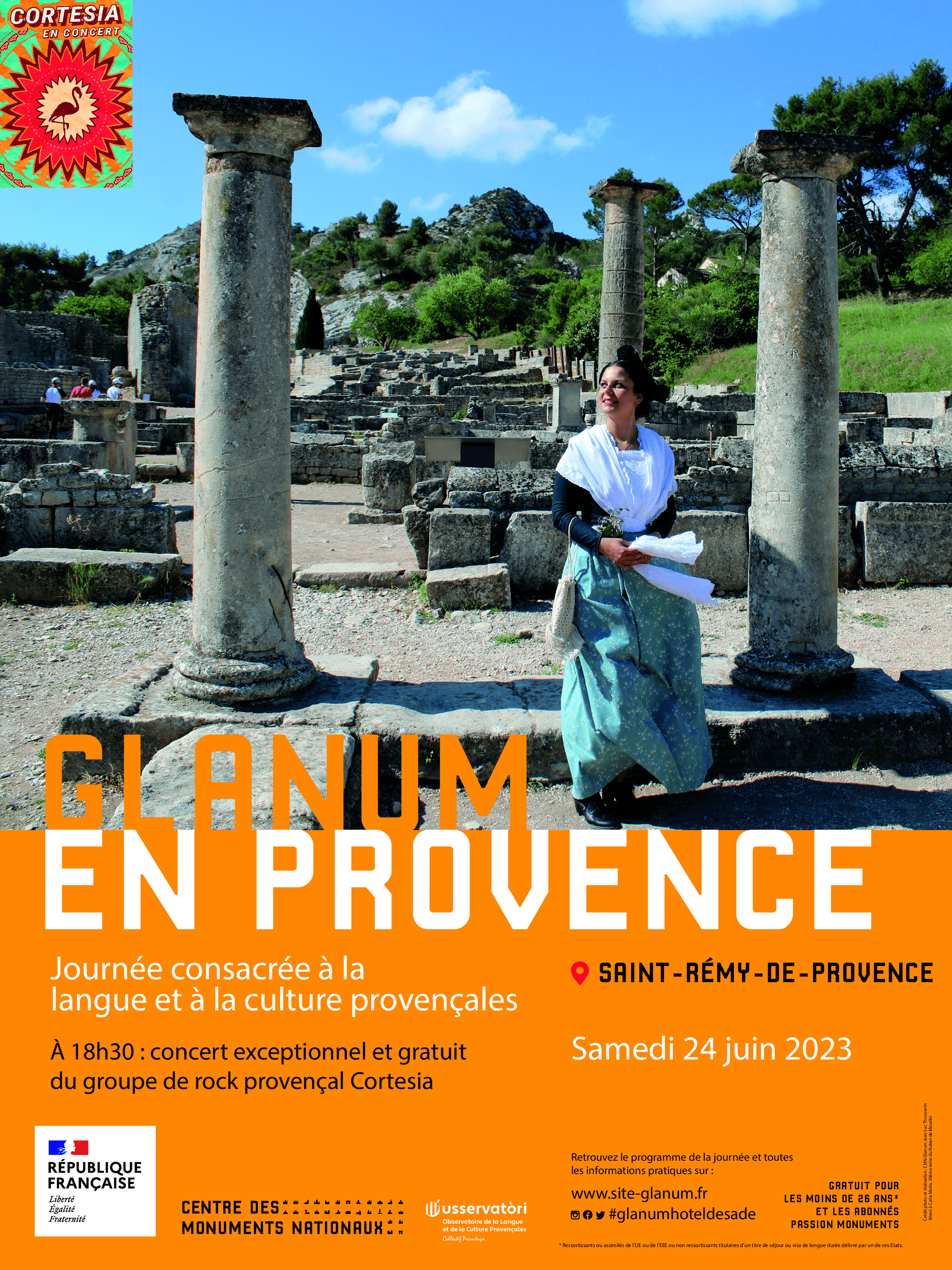 Affiche journée provençale à Glanum en partenariat avec l'Observatoire